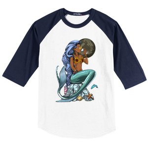 Ocean Mermaid Yemaya Orisha Goddess African Yoruba Religion Gift Baseball Sleeve Shirt