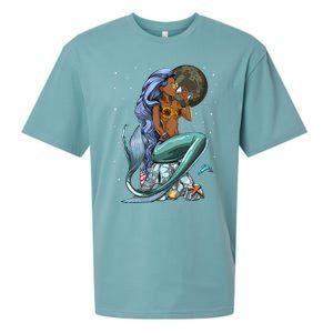 Ocean Mermaid Yemaya Orisha Goddess African Yoruba Religion Gift Sueded Cloud Jersey T-Shirt