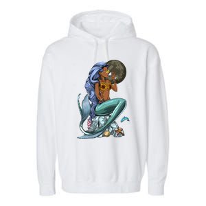 Ocean Mermaid Yemaya Orisha Goddess African Yoruba Religion Gift Garment-Dyed Fleece Hoodie