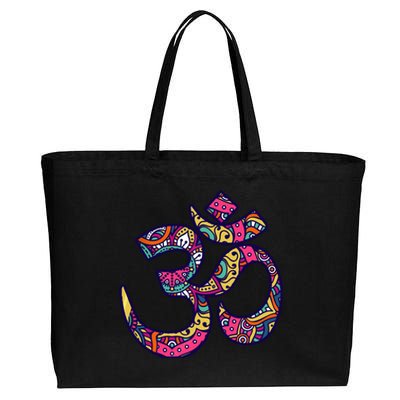 Om Mandala Yoga Cotton Canvas Jumbo Tote