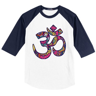 Om Mandala Yoga Baseball Sleeve Shirt