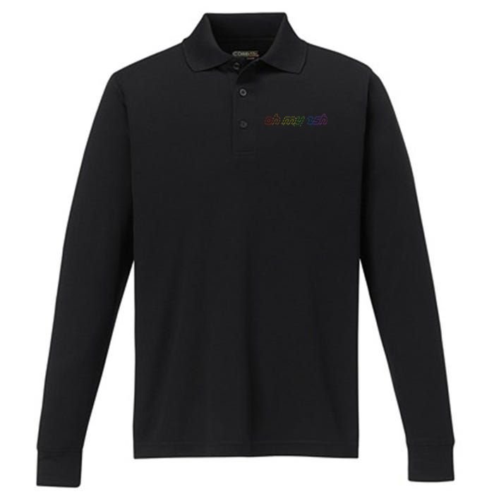 OH MY ZSH Programming Coder Hacker Nerdy Computer Tech Performance Long Sleeve Polo