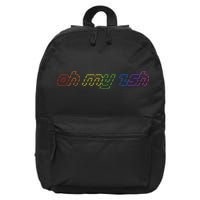OH MY ZSH Programming Coder Hacker Nerdy Computer Tech 16 in Basic Backpack