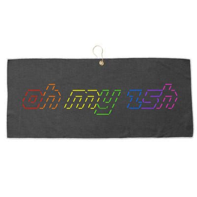 OH MY ZSH Programming Coder Hacker Nerdy Computer Tech Large Microfiber Waffle Golf Towel
