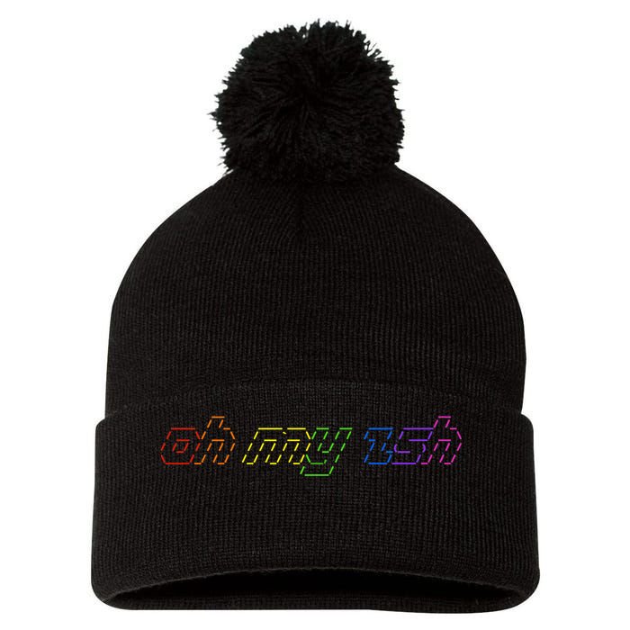 OH MY ZSH Programming Coder Hacker Nerdy Computer Tech Pom Pom 12in Knit Beanie