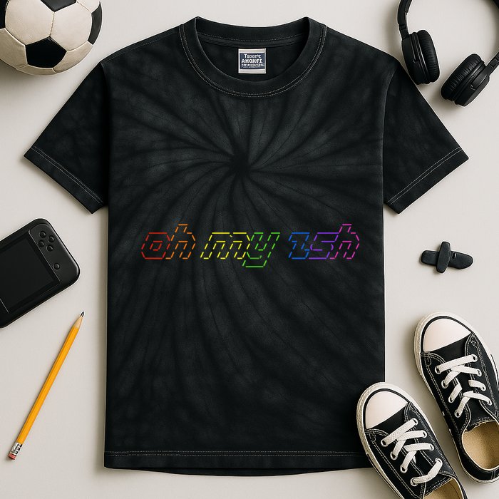 OH MY ZSH Programming Coder Hacker Nerdy Computer Tech Kids Tie-Dye T-Shirt