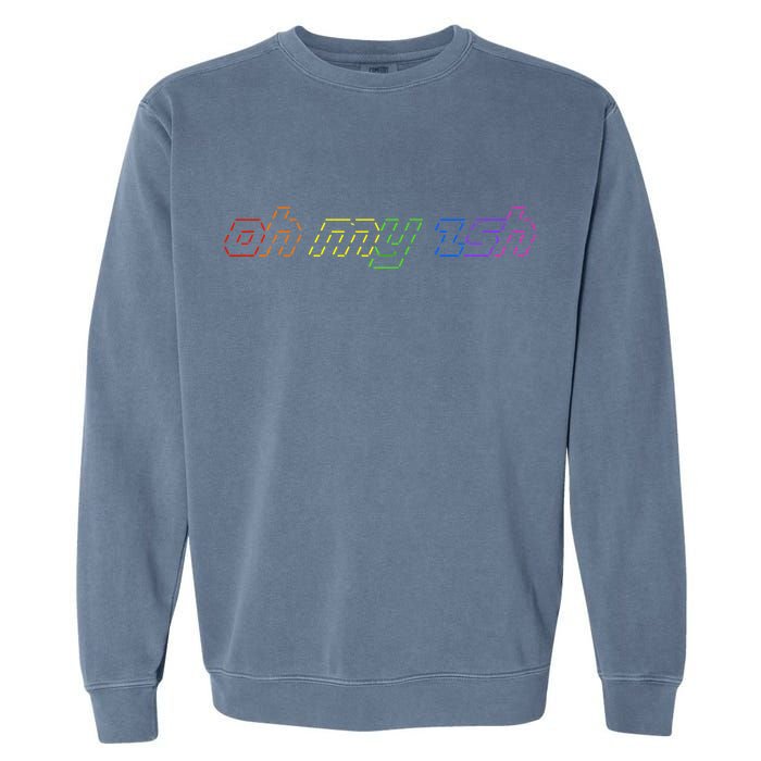 OH MY ZSH Programming Coder Hacker Nerdy Computer Tech Garment-Dyed Sweatshirt