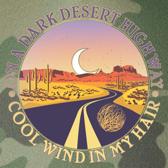 On A Dark Desert Highway Cool Wind In My Hair Legacy Tie Dye Trucker Hat