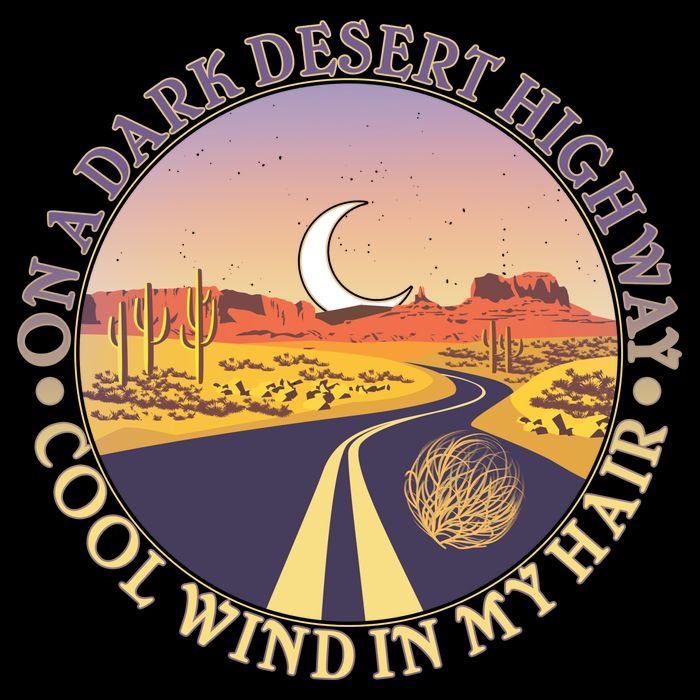 On A Dark Desert Highway Cool Wind In My Hair Cropped Pullover Crew