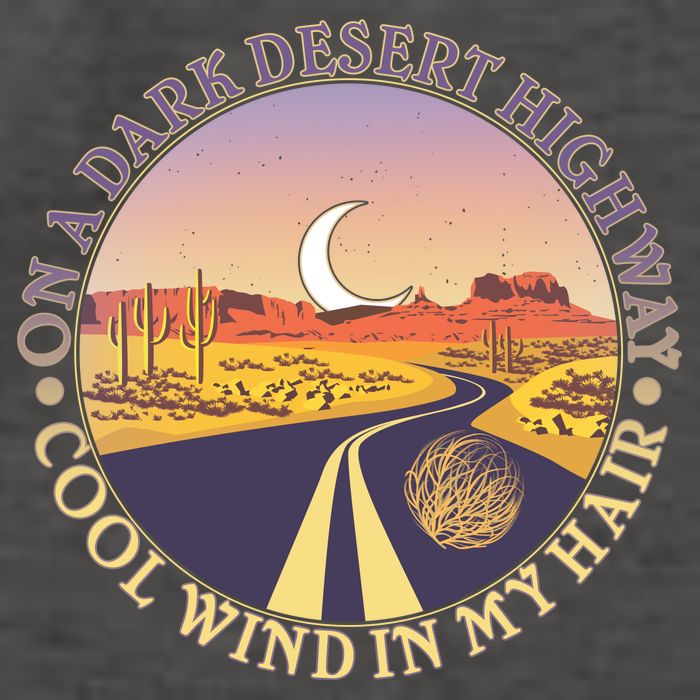 On A Dark Desert Highway Cool Wind In My Hair Vector Backpack