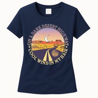 On A Dark Desert Highway Cool Wind In My Hair Womens T-Shirt