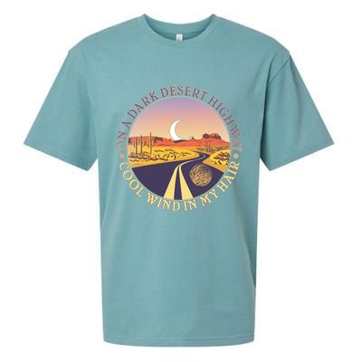 On A Dark Desert Highway Cool Wind In My Hair Sueded Cloud Jersey T-Shirt