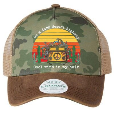  On A Dark Desert Highway Retro Legacy Tie Dye Trucker Hat