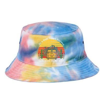  On A Dark Desert Highway Retro Tie Dye Newport Bucket Hat