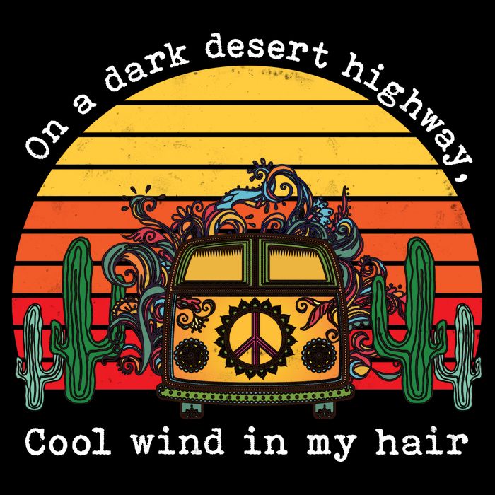  On A Dark Desert Highway Retro Backpack