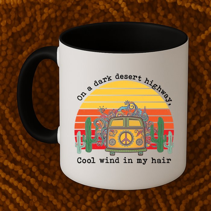  On A Dark Desert Highway Retro Mug