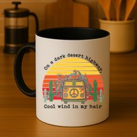  On A Dark Desert Highway Retro Mug
