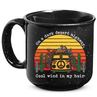  On A Dark Desert Highway Retro 15oz Campfire Ceramic Mug
