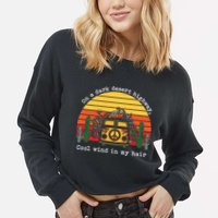  On A Dark Desert Highway Retro Cropped Pullover Crew