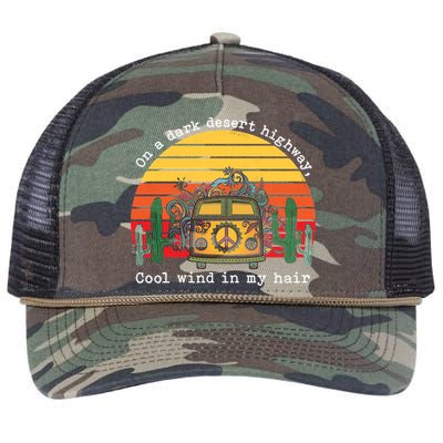  On A Dark Desert Highway Retro Retro Rope Trucker Hat Cap