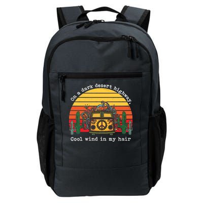  On A Dark Desert Highway Retro Daily Commute Backpack