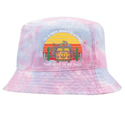  On A Dark Desert Highway Retro Tie-Dyed Bucket Hat