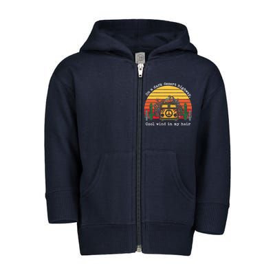  On A Dark Desert Highway Retro Toddler Zip Fleece Hoodie