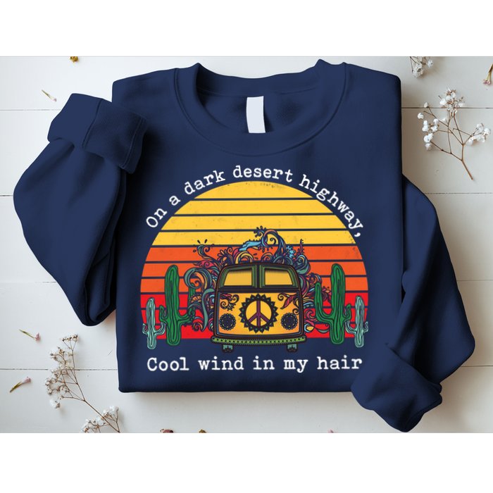  On A Dark Desert Highway Retro Sweatshirt