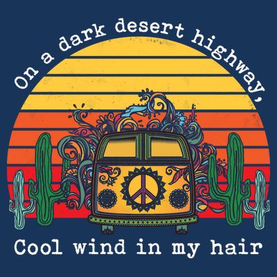  On A Dark Desert Highway Retro T-Shirt