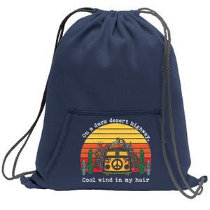  On A Dark Desert Highway Retro Sweatshirt Cinch Pack Bag