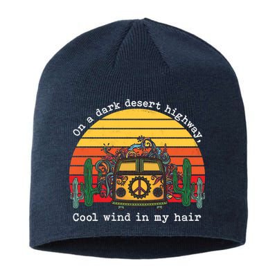  On A Dark Desert Highway Retro Sustainable Beanie