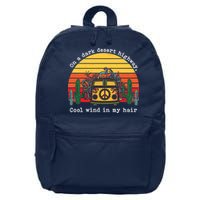  On A Dark Desert Highway Retro 16 in Basic Backpack