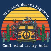  On A Dark Desert Highway Retro 16 in Basic Backpack
