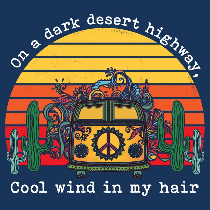  On A Dark Desert Highway Retro 16 in Basic Backpack