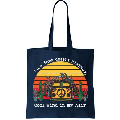  On A Dark Desert Highway Retro Tote Bag