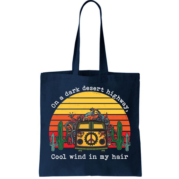  On A Dark Desert Highway Retro Tote Bag