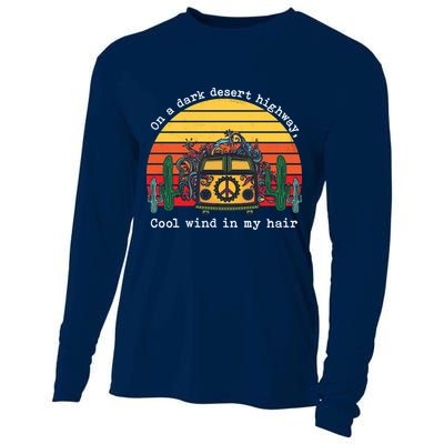 On A Dark Desert Highway Retro Cooling Performance Long Sleeve Crew