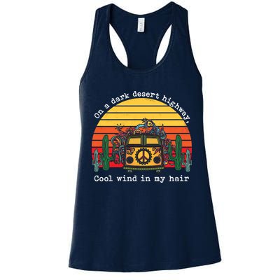  On A Dark Desert Highway Retro Womens Tank Top