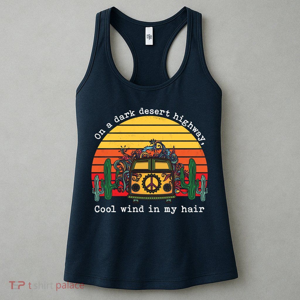  On A Dark Desert Highway Retro Womens Tank Top