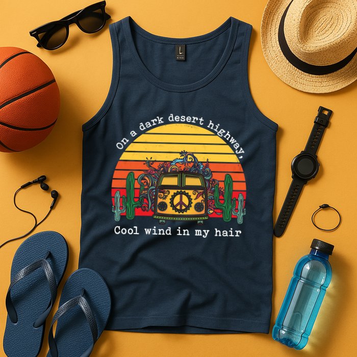  On A Dark Desert Highway Retro Tank Top