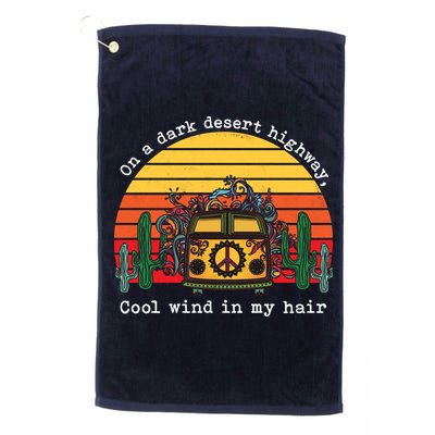  On A Dark Desert Highway Retro Golf Towel