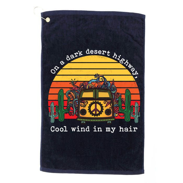  On A Dark Desert Highway Retro Golf Towel