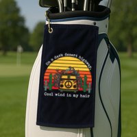  On A Dark Desert Highway Retro Golf Towel