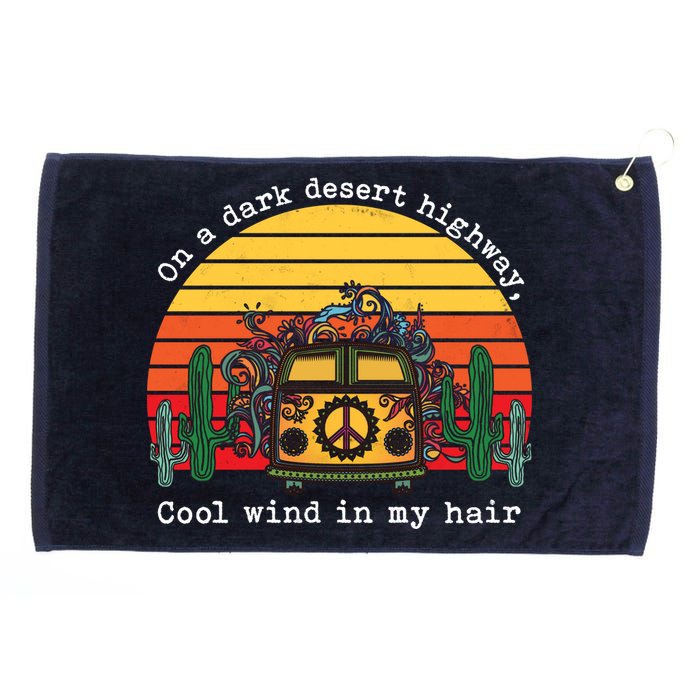  On A Dark Desert Highway Retro Grommeted Golf Towel