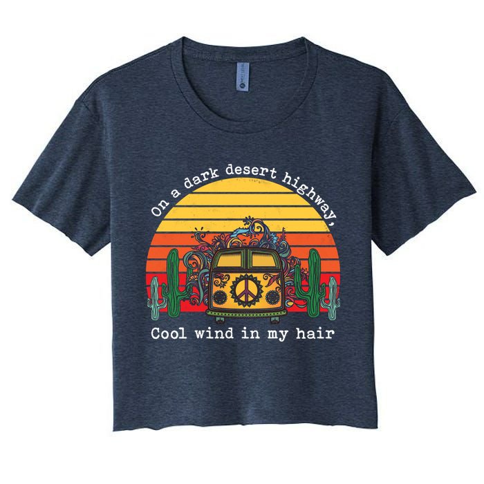  On A Dark Desert Highway Retro Crop Top