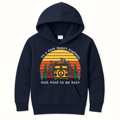  On A Dark Desert Highway Retro Kids Hoodie