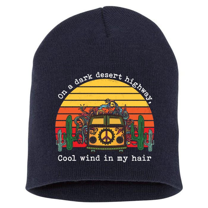  On A Dark Desert Highway Retro Short Acrylic Beanie