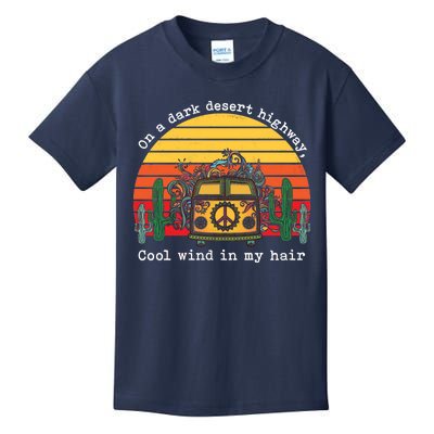  On A Dark Desert Highway Retro Kids T-Shirt