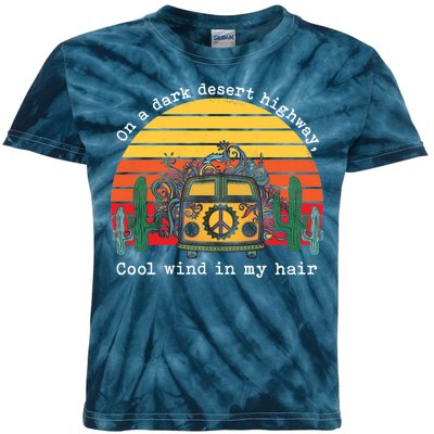  On A Dark Desert Highway Retro Kids Tie-Dye T-Shirt