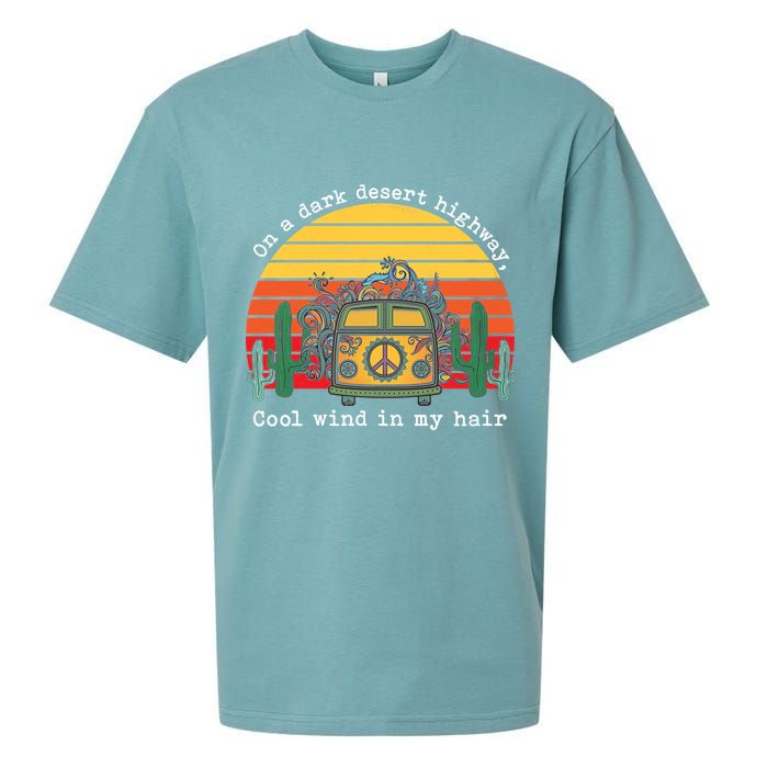  On A Dark Desert Highway Retro Sueded Cloud Jersey T-Shirt